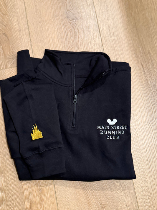 Main Street Running Club™ 
Embroidered Quarter Zip Unisex Fleece Pullover
