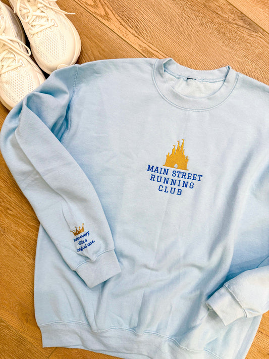 Main Street Running Club™ Unisex Sweatshirt – Castle Embroidery, Marathoner