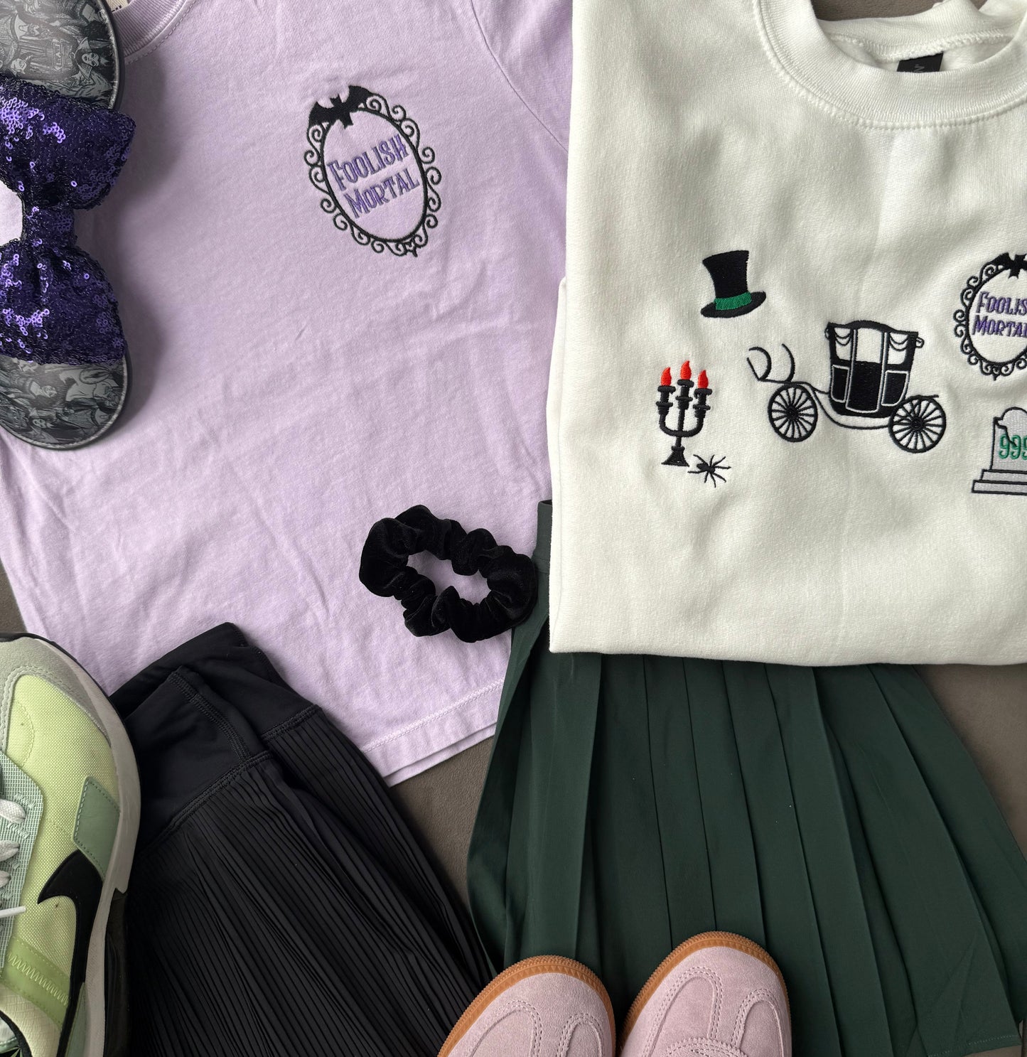 🕯️ Gothic Manor-Inspired Embroidered Sweater | Haunted Carriage, 999 Tombstone, Foolish Mortal & Top Hat Icons ⚰️