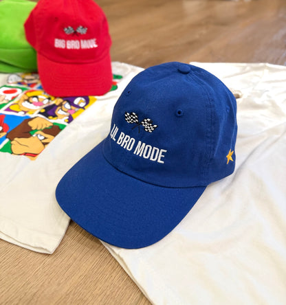 Lil Bro Mode Kids Hat – Racing Flag Snapback Cap, Little Brother Outfit, Matching Sibling Set, Youth Streetwear