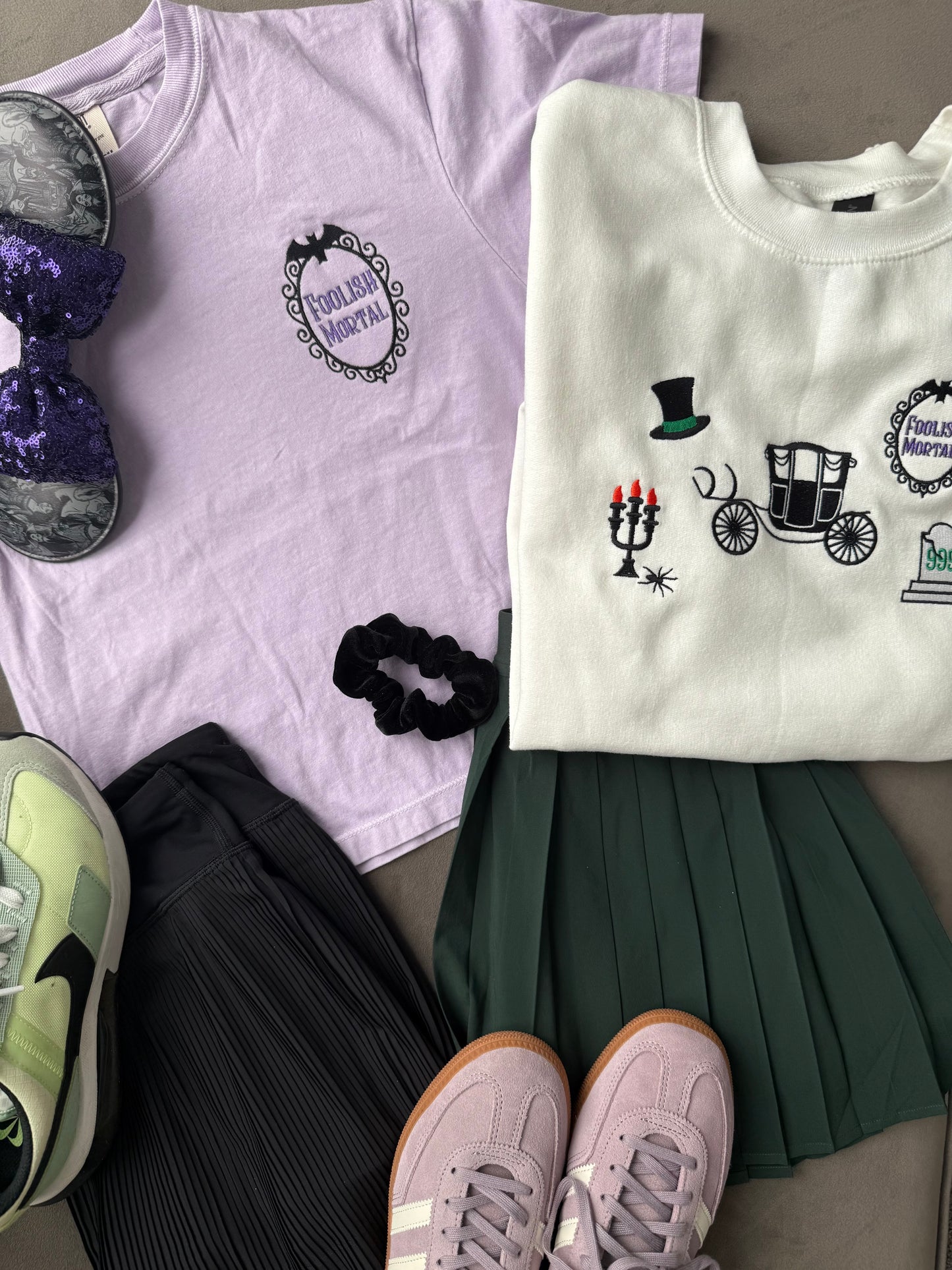 "Foolish Mortal" Embroidered Gothic Crop Top – Spooky Cute Aesthetic