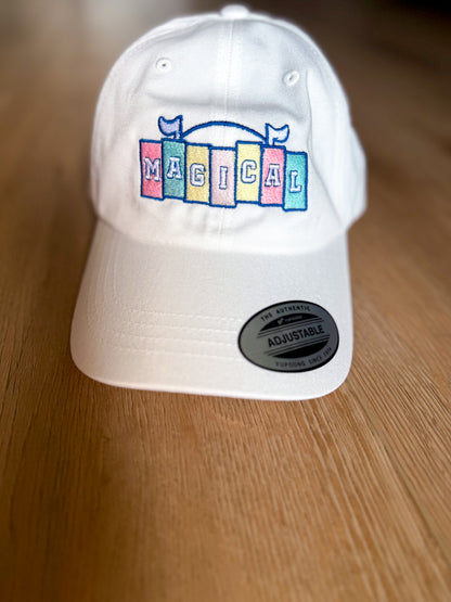 MAGICAL Embroidered Cap | Most Magical Place Hat | Pastel Aesthetic Baseball Cap | Cute Park Day Outfit | Trip Gift Idea