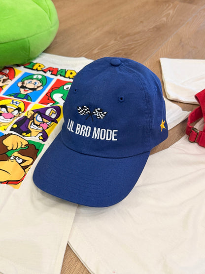 Lil Bro Mode Kids Hat – Racing Flag Snapback Cap, Little Brother Outfit, Matching Sibling Set, Youth Streetwear