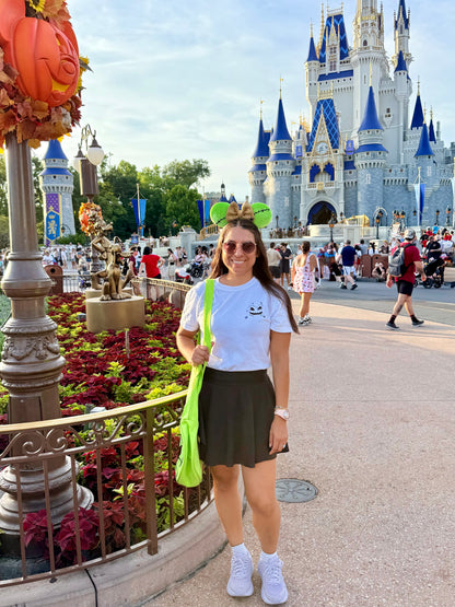 Mischief Grin Embroidered Boxy Tee | Dice Sleeve Edition | Well, well, well Villain Fan Favorite | Halloween Park Outfit