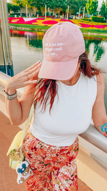 Put it on his Magic Card Embroidered Cap | Minimalist Park Day Outfit