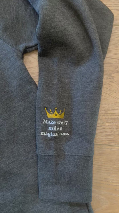 Main Street Running Club Castle Embroidery | Unisex Premium Sweatshirt | Marathon 5k Pullover