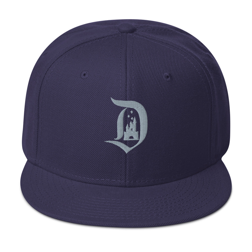 "D" Embroidered Snapback Hat | Unisex Flat Bill Cap