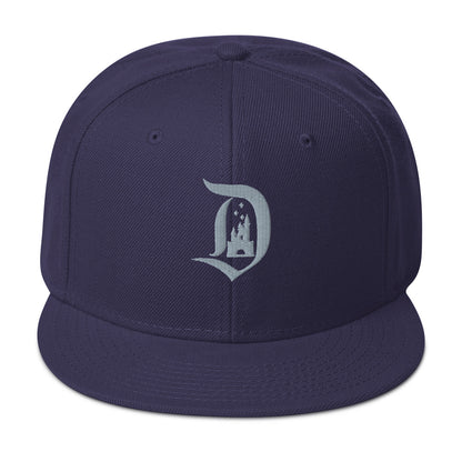 "D" Embroidered Snapback Hat | Unisex Flat Bill Cap