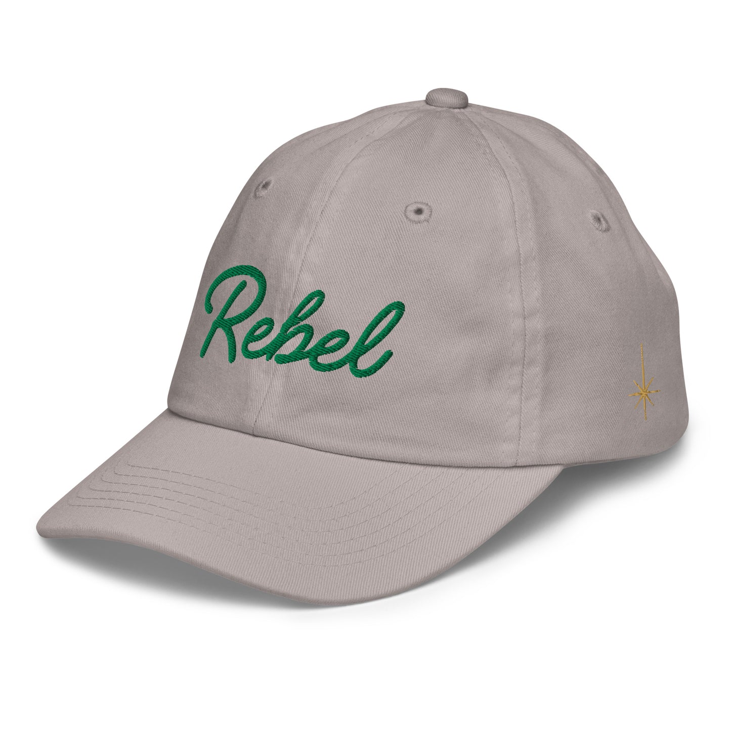 Youth “REBEL” Embroidered Cap – Minimalist Space-Inspired Hat for Kids | Family Matching Theme Park Outfit | Adjustable Cotton Dad Cap
